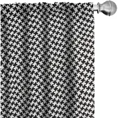 Abakuhaus Hondentandpatroon gordijnen – 2x75x225 cm – Microfiber
