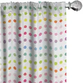 Abakuhaus Puntmuster Gordijnen – 2x75x245 cm – Mikrovezel, Halverduisterend, Meerkleurig