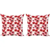 Abakuhaus Kussenhoes – 50x50 cm – Dubbelzijdig Bedrukt – Microvezel – Vermiljoen zwart-wit