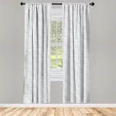 Abakuhaus Grijs-Wit Gordijnen – 2x75x225 cm – Microfaser