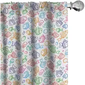 Abakuhaus Visgordijnen – 2x75x245 cm – Microvezel, Halfdonkerend, Meerkleurig