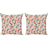 Abakuhaus Geometrische kussenhoes set – 2x50x50 cm – dubbelzijdig bedrukt