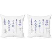 Abakuhaus Lavendel Kussenhoes Set 2x45x45 cm – Dubbelzijdig bedrukt – Rits