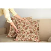 Abakuhaus Fallen kussensloopset (2 stuks), bladeren, 40 cm, roodbeige