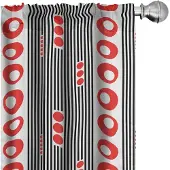 Abakuhaus Gaasgordijnen – 2x75x245 cm – Microvezel – Donker koraal, zwart