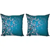 Abakuhaus – Kussenhoes Set 2x50x50 – Sakura Bloemen – Dubbelzijdig bedrukt