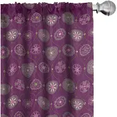 Abakuhaus Flourish versierd – Gordijnen 2x75x225 cm – microvezel pruim
