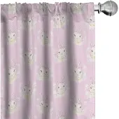 Abakuhaus paashaas gordijnen – 2x75x175 cm – microvezel – roze en champagne