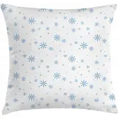 Abakuhaus Winterkussenhoes – 50x50 cm – Wit-Blauw – bedrukt aan beide zijden