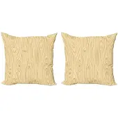 Abakuhaus - Beige kussenhoezen set 2x45x45 cm – microvezel – dubbelzijdig digitaal bedrukt