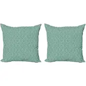 Abakuhaus Kussenhoes Set – 2x50x50 cm – Turkoois Zeeschaal – Dubbelzijdig