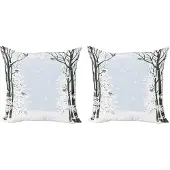 Abakuhaus Winter Kussenhoes Set – 2x40x40 cm – Dubbelzijdig bedrukt – Zwart Grijs Wit