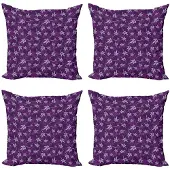 Abakuhaus Indigo Kussenhoes Set – 4x 45x45 cm – Dubbelzijdig druk – Paars
