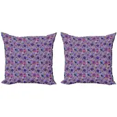 Abakuhaus Aster – Kussenhoes Set 2x40x40 cm – Dubbelzijdig bedrukt – Blauw/Violet/Magenta