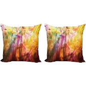 Abakuhaus – Moderne Kussenhoes Set 2x60x60 cm – Dubbelsidig Digitaaldruk – Regenboog