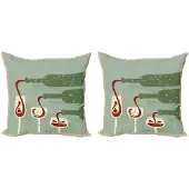 Abakuhaus Dekokussen – 2x50x50 cm – Grunge groen – Dubbelzijdig bedrukt
