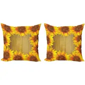 Abakuhaus Zonnebloem Kussenhoes Set – 2x45x45 cm – Dubbelzijdig bedrukt – Microfiber