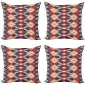 Abakuhaus Ikat kussenhoes-set – 4x40x40 cm – dubbelzijdig bedrukt