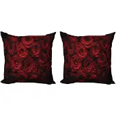 Abakuhaus Kussenhoes 60x60 cm – Druppels – Dubbelzijdig Rood/Zwart