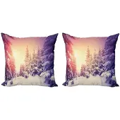 Abakuhaus Winterkussenhoes 2x45x45 cm – Dubbelzijdige print – Mikrofaser