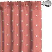 Abakuhaus koraalwit gordijnen – 2x75x245 cm, microvezel