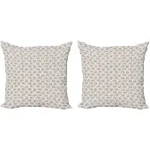 Abakuhaus Astrologie Kussenhoes Set – 2x 45x45 cm – Dubbelzijdig – Oranje/Grijs/Zwart