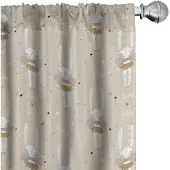 Abakuhaus Kinderkamer gordijnen – Ballerina konijntje – 2x75x175 cm – taupe