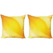 Abakuhaus Kussenhoes – 50x50 cm – Geel/Wit – Dubbelzijdig bedrukt