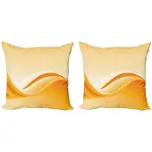Abakuhaus Abstrakt Kussenhoes Set – 2x50x50 cm – Oranje Geel