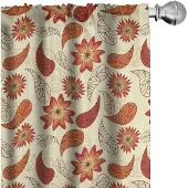 Abakuhaus – Gordijnen – 2x75x175 cm – oranje-rood-perzik – microvezel