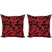 Abakuhaus Kussenhoes – 2x50x50 cm – Rubin/Zwart/Wit – dubbelzijdig, rits
