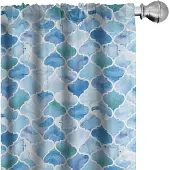 Abakuhaus – Marokkaanse Gordijnen 2x75x245 cm – Helblauw, Microfiber