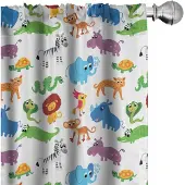 Abakuhaus Dieren gordijnen – 2x 75x175 cm – Multikleurige microvezel