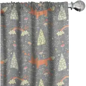 Abakuhaus Gordijnen – Doodle Dieren – 2x75x175 cm – Meerkleurig