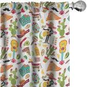 Abakuhaus Mexicaanse gordijnen – 2x75x225 cm – microvezel – halfdonker