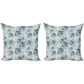 Abakuhaus Kussenhoes Set – 2x 40x40 cm – Dubbelzijdig bedrukt – Hemelsblauw/Grijs/Abrikoos