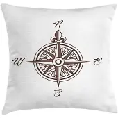 Abakuhaus Maritieme Kussenhoes – Dubbelzijdig Bedrukt 50x50 cm – Taupe/Wit