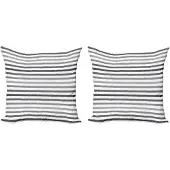 Abakuhaus Kussenhoezen Set 2x45x45 cm – Grijs/Wit Grunge – Dubbelzijdig