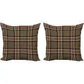 Abakuhaus Geruit kussenhoezen-set – 2x60x60 cm – microvezel