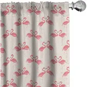 Abakuhaus Flamingo – Gardijnen 2x75x245 cm – Mikrofaser, Halfschaduw