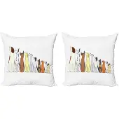 Abakuhaus Kussenhoes-Set – 2x40x40 cm – Hondenmotief – Dubbelzijdig bedrukt – Rits – Veelkleurig