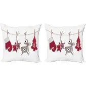 Abakuhaus Kussenhoes – 40x40 cm – 2 stuks – Dubbelzijdig bedrukt – Rits – Kerst