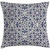 Abakuhaus Arabeske Kussenhoes – 60x60 cm – Dubbelzijdig bedrukt – Rits, Vermilion Indigo