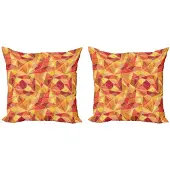 Abakuhaus Abstract Kussenhoes Set – Dubbelzijdig digitaal – 40x40 cm – Oranje/Marigold