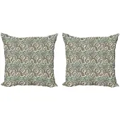 Abakuhaus Kussenhoes Set – 2x50x50 cm – Dubbelzijdige druk – Taupe-crème