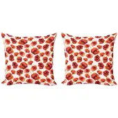 Abakuhaus Kussenbezug – 2x45x45 cm – Dubbelzijdig Digdruk – Mikrofaser Rood/Wit