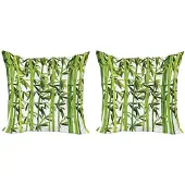 Abakuhaus kussenhoes-set – 2x50x50 cm – microvezel – groen/wit – dubbelzijdig bedrukt