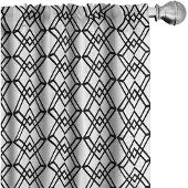 Abakuhaus zwart-witte gordijnen – Interlace-kwadraten – 2x75x245 – microvezel