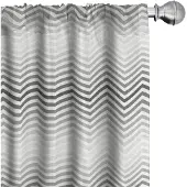 Abakuhaus Grijze Chevron-gordijnen – 2x75x245 cm – microvezel – Licht verduisterend – Lichtgrijs-wit