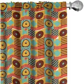 Abakuhaus – Gordijnen Retro Geometrisch – 2x75x175 cm – Microvezel